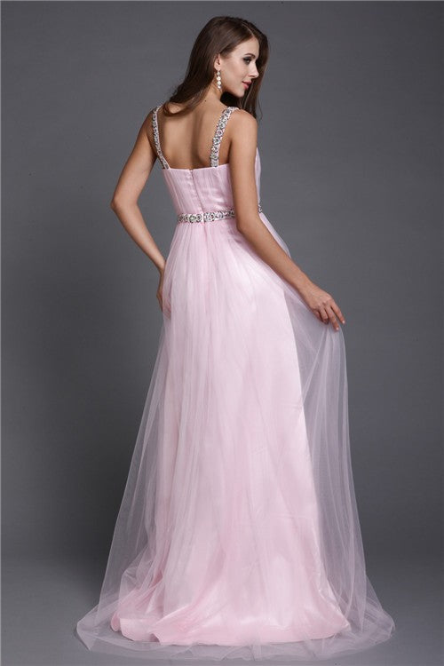 A-Line Spaghetti Strap Sleeveless Rhinestone Dress - Chloe Dress