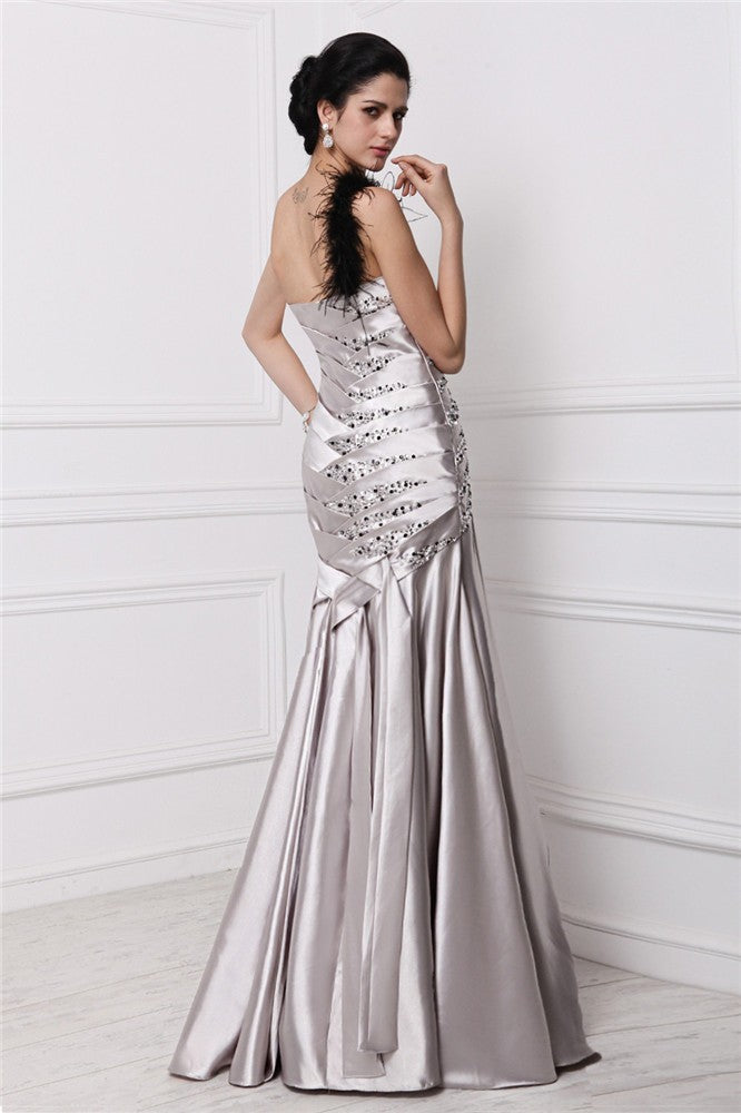 A-Line Sweetheart Satin Sleeveless Pleated Dress - Chloe Dress