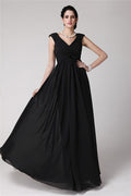 Sheath V-Neck Chiffon Sleeveless Pleated Dress - Chloe Dress