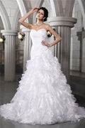A-Line Sweetheart Organza Sleeveless Pleated Wedding Dress - Chloe Dress