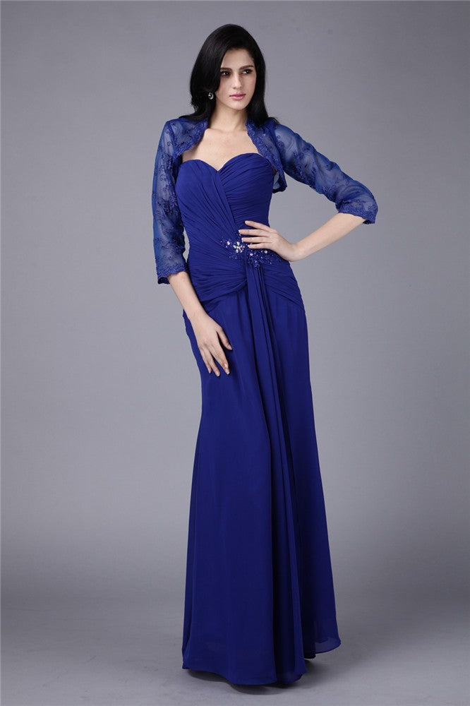 Sheath Sweetheart Chiffon Applique Dress - Chloe Dress