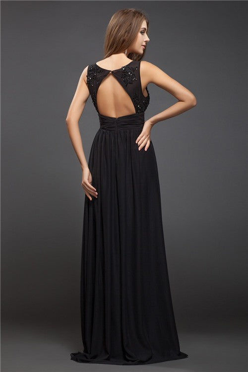 Sheath V-Neck Chiffon Sleeveless Dress - Chloe Dress