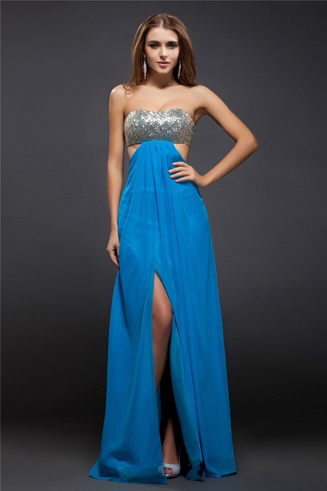 Sheath Strapless Chiffon Sleeveless Dress - Chloe Dress