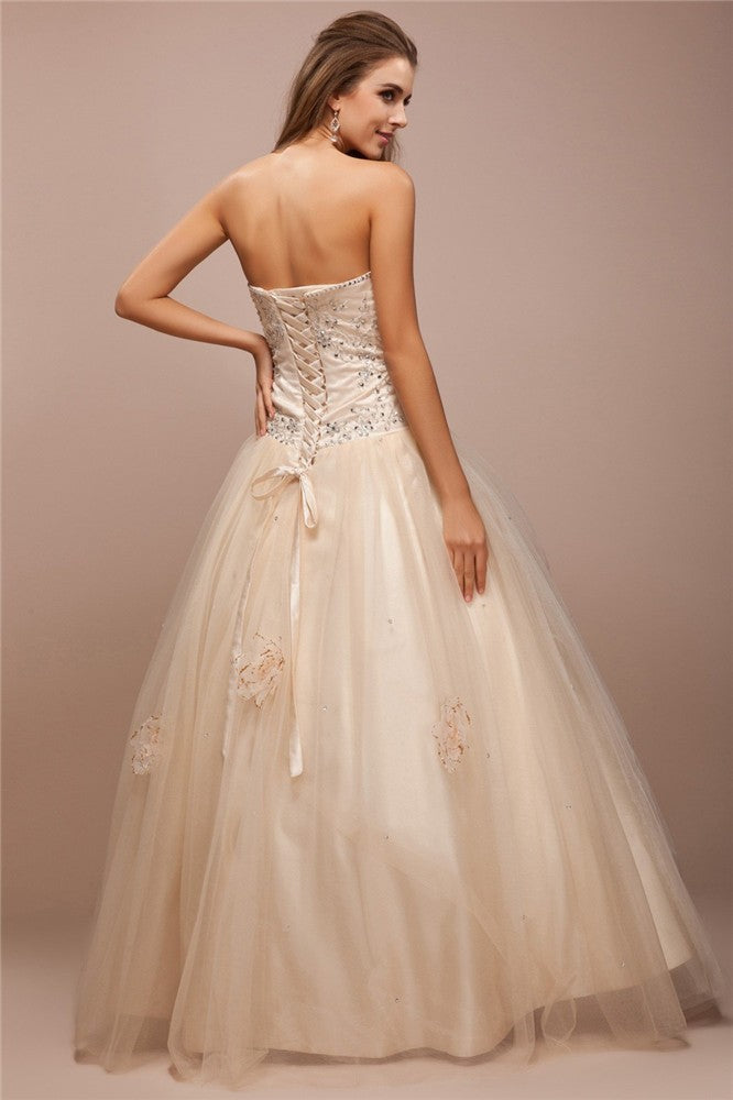 Ball Gown Strapless Satin Sleeveless Gown - Chloe Dress