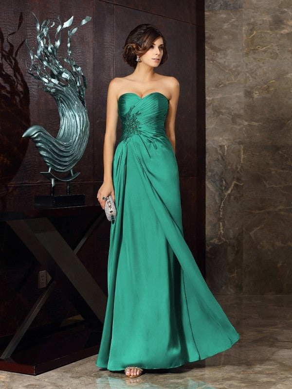 Sheath Sweetheart Satin Sleeveless Applique Dress - Chloe Dress