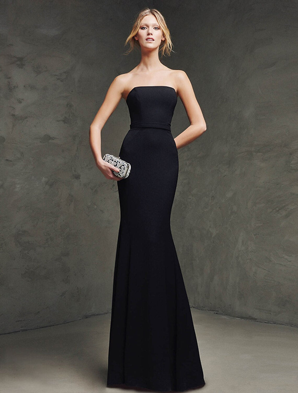 Mermaid Strapless Polyester Sleeveless Train Dress - Chloe Dress