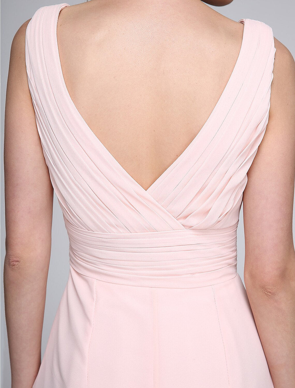 Sheath V-Neck Chiffon Sleeveless Floor-Length Wedding Dress - Chloe Dress