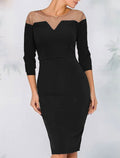 Black Sheath Long Sleeve Knee-Length Wedding Dress - Chloe Dress