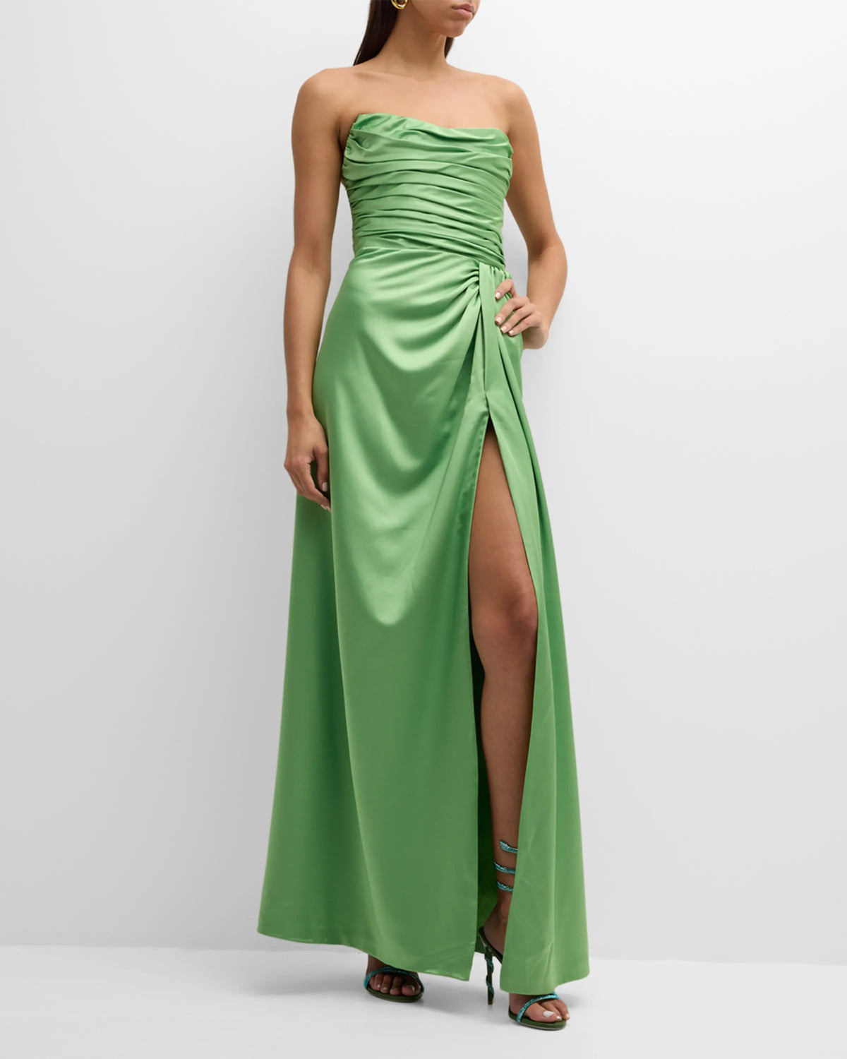 Strapless High Slit Prom Dress - Chloe Dress