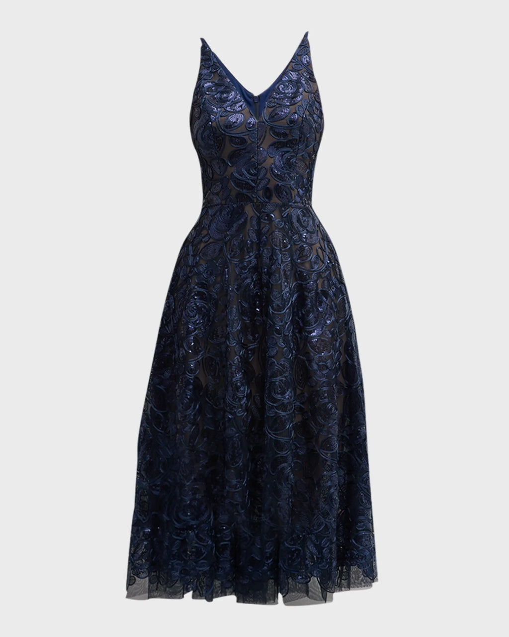 V-Neck Sequin Sleeveless Embroidered Prom Dress - Chloe Dress