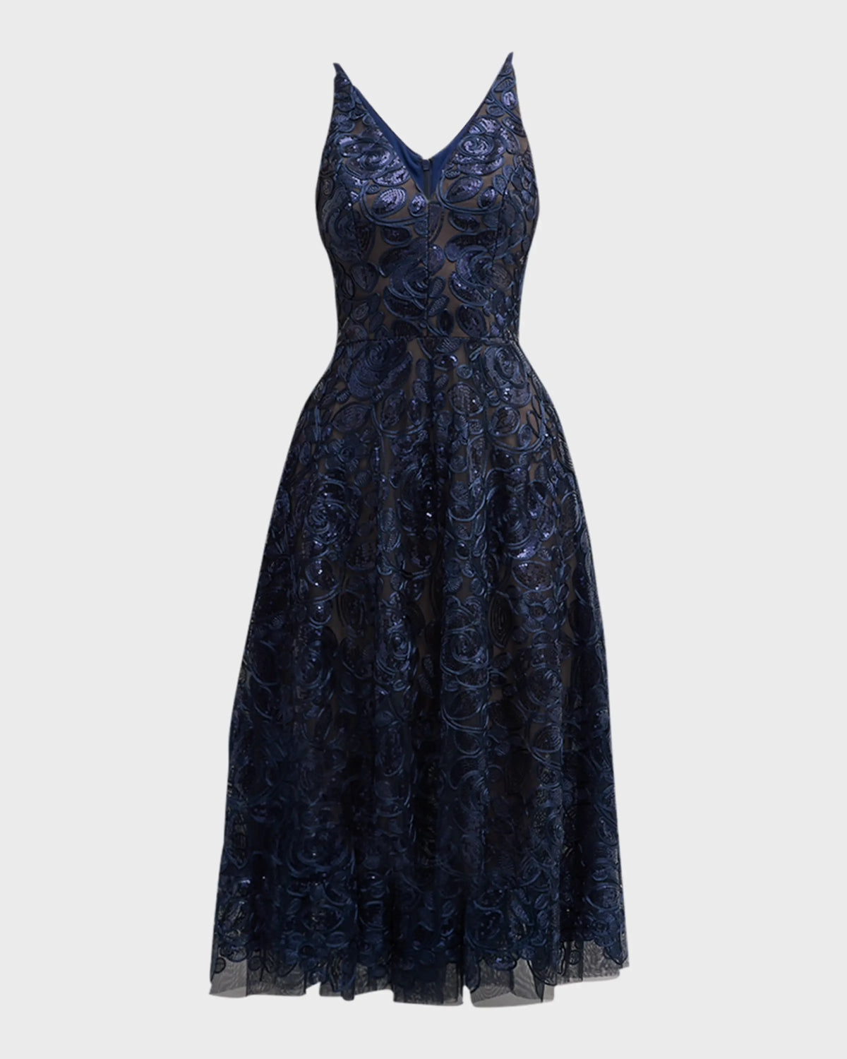 V-Neck Sequin Sleeveless Embroidered Prom Dress - Chloe Dress