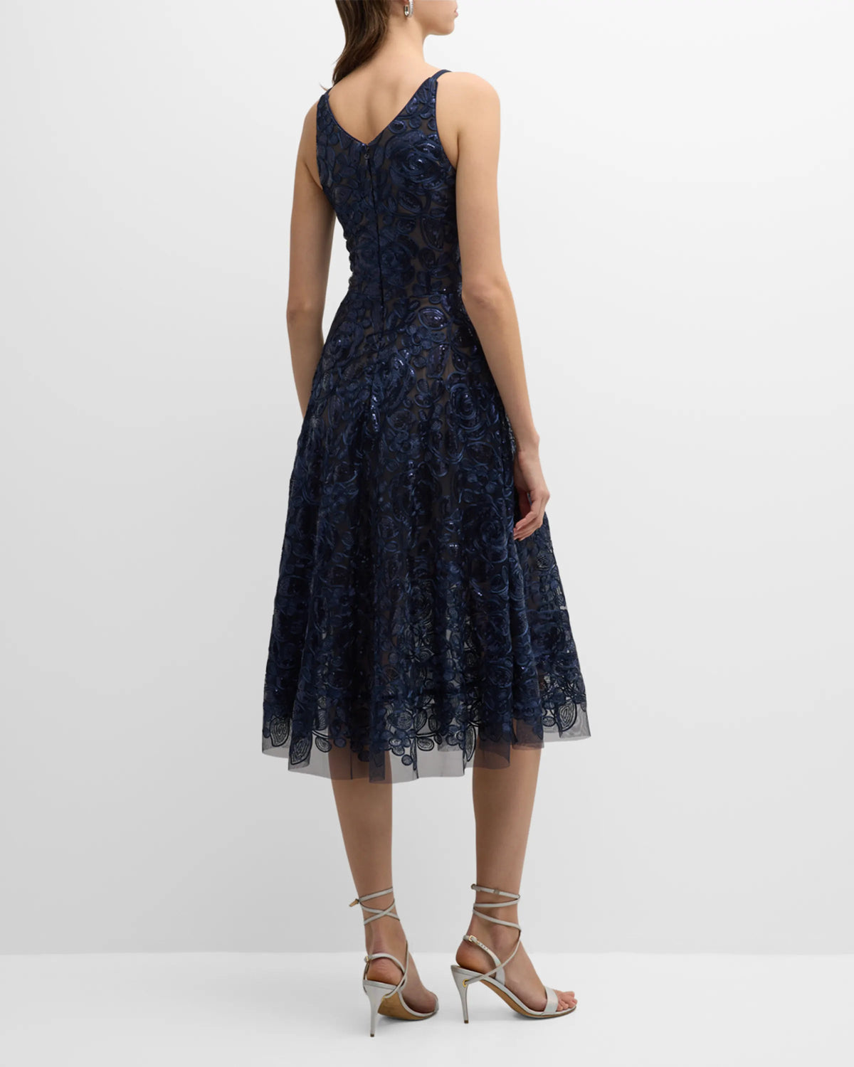 V-Neck Sequin Sleeveless Embroidered Prom Dress - Chloe Dress