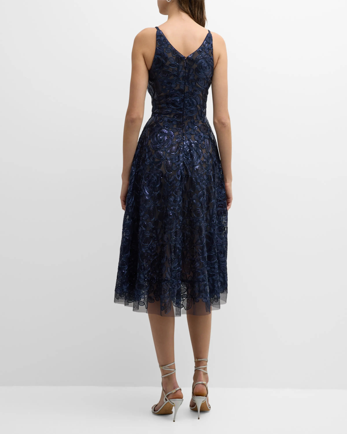 V-Neck Sequin Sleeveless Embroidered Prom Dress - Chloe Dress