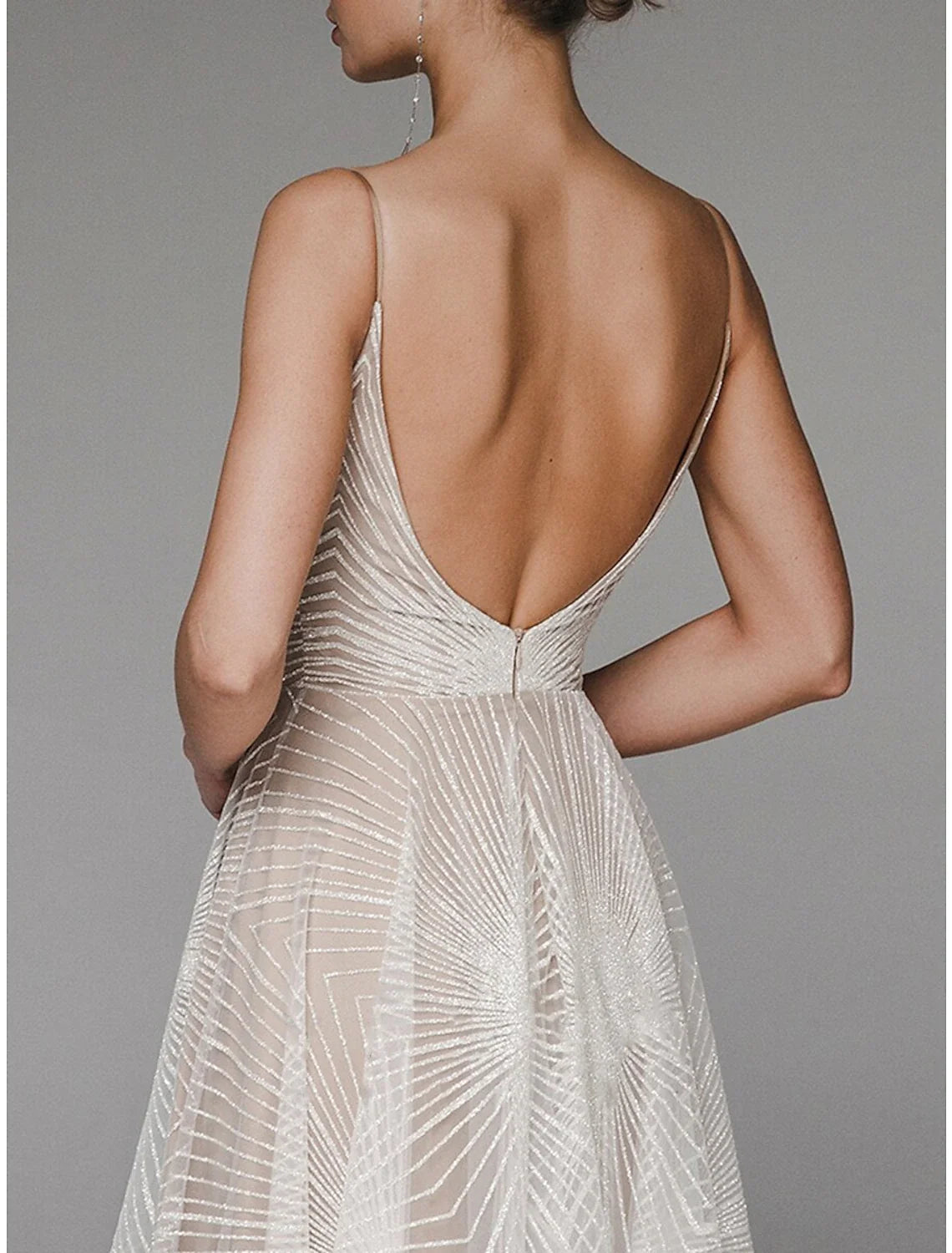 A-Line Spaghetti Strap Tulle Sleeveless Backless Floor-Length Prom Dress - Chloe Dress