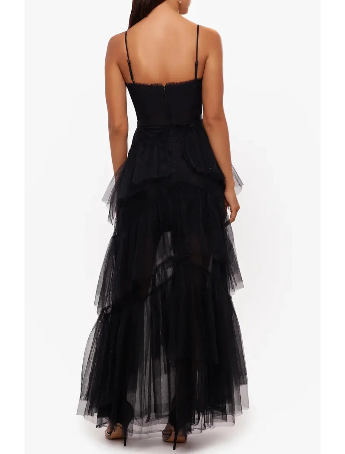 Ball Gown Spaghetti Strap Tulle Sleeveless Floor-Length Prom Gown - Chloe Dress