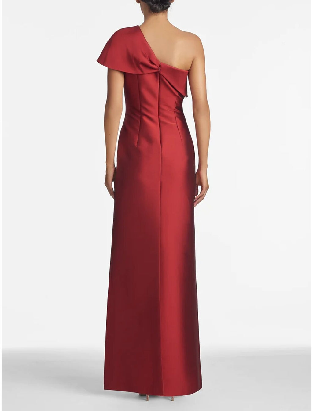 Sheath One-Shoulder Satin Sleeveless Floor-Length Evening Gown - Chloe Dress