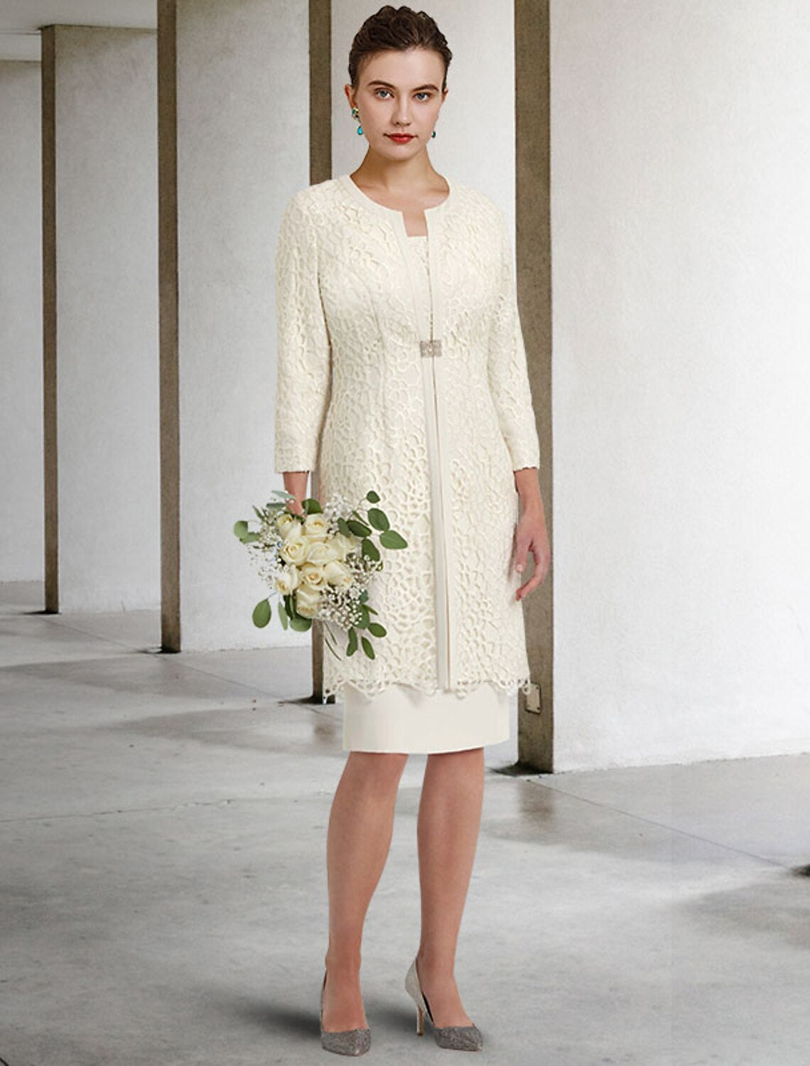 Sheath Chiffon Knee-Length Dress - Chloe Dress