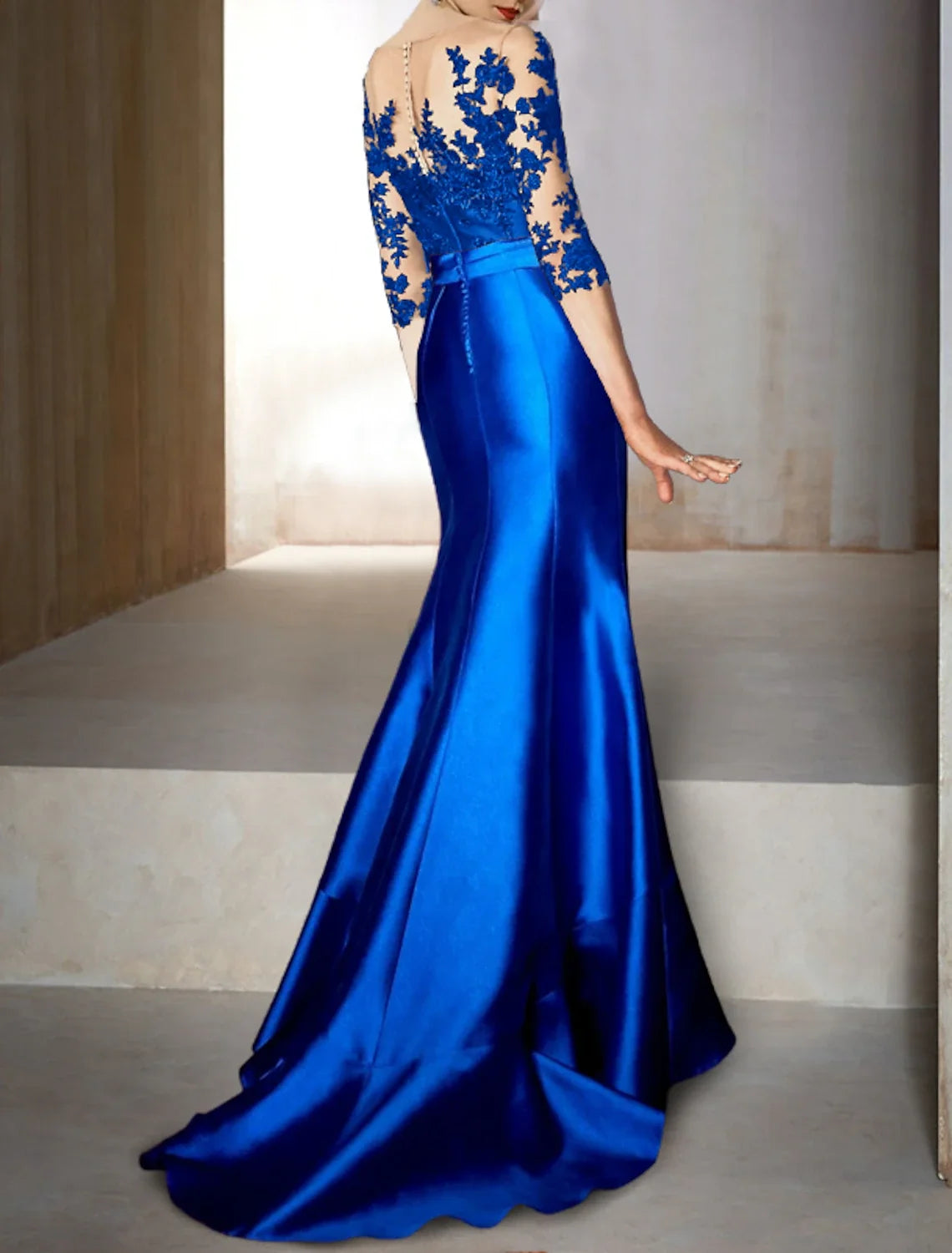 Mermaid Satin Asymmetric Evening Gown - Chloe Dress