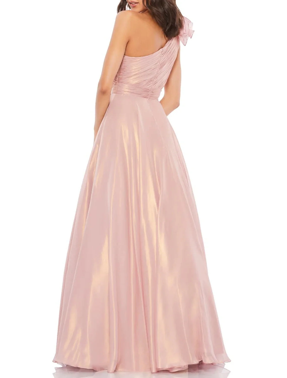Black A-Line Off-Shoulder Satin Sleeveless Ruffled Floor-Length Prom Dress - Chloe Dress