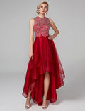 A-Line Satin Sleeveless Asymmetric Wedding Dress - Chloe Dress