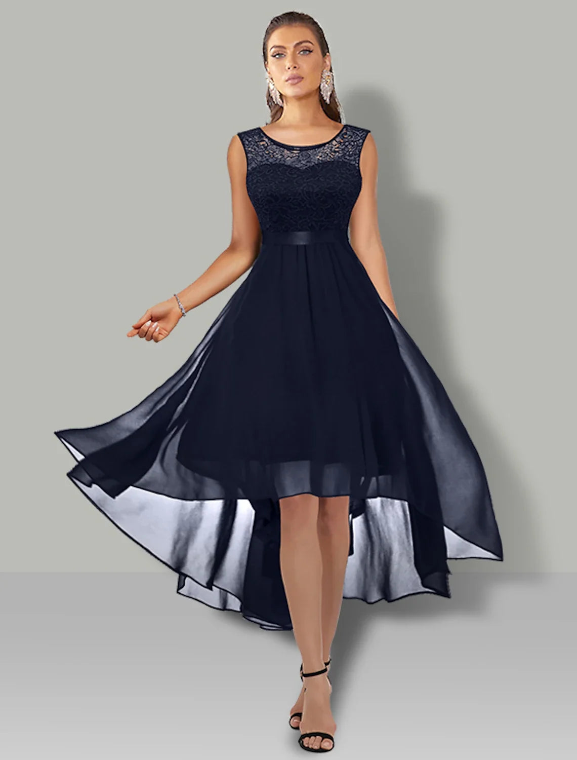 A-Line Chiffon Sleeveless Pleated Wedding Dress - Chloe Dress