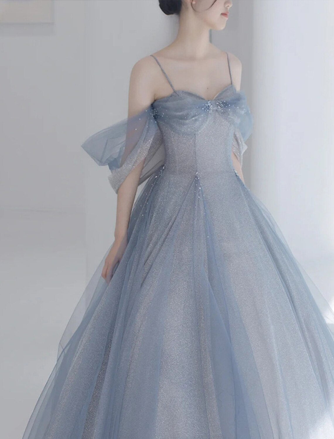Ball Gown Off-Shoulder Tulle Sleeveless Floor-Length Prom Gown - Chloe Dress