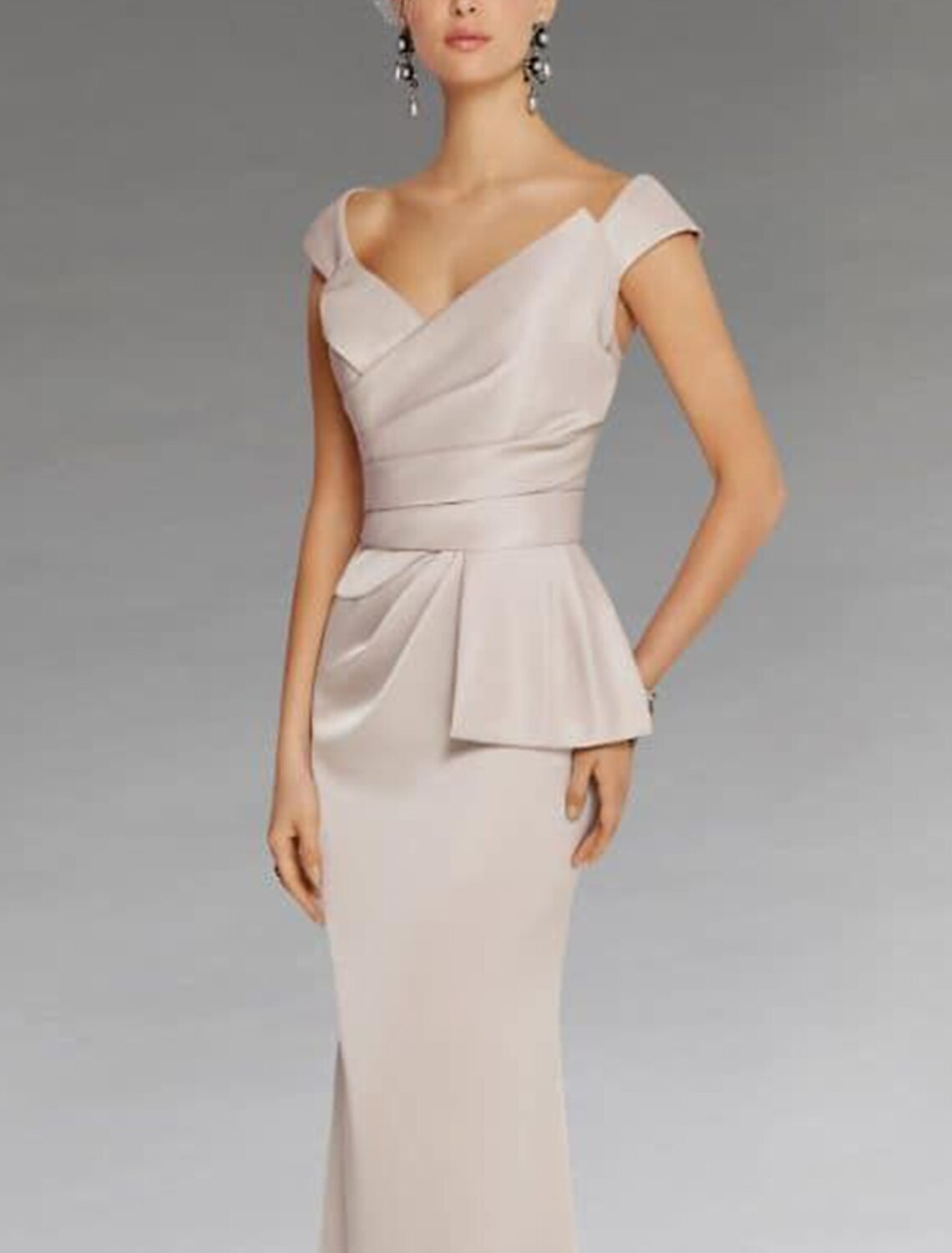 Sheath Plunging Satin Sleeveless Floor-Length Evening Gown - Chloe Dress
