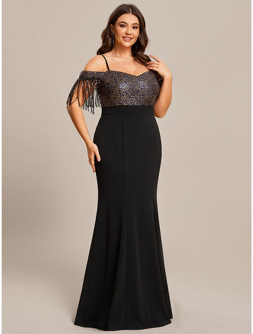 Mermaid Off-Shoulder Short Sleeve Floor-Length Wedding Dress - Chloe Dress