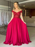 A-Line Satin Sleeveless Train Dress - Chloe Dress