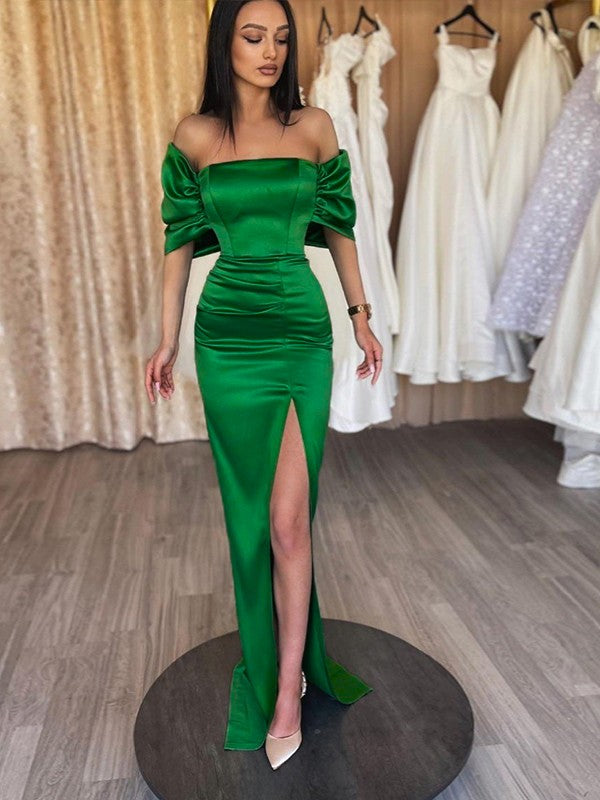 Sheath Satin Sleeveless Train Dress - Chloe Dress
