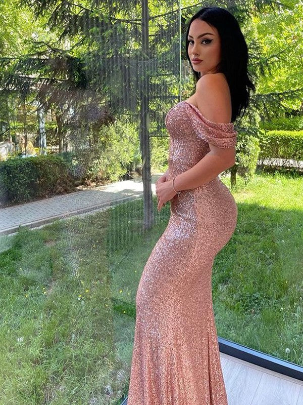 Sheath Sequin Sleeveless Train Dress - Chloe Dress