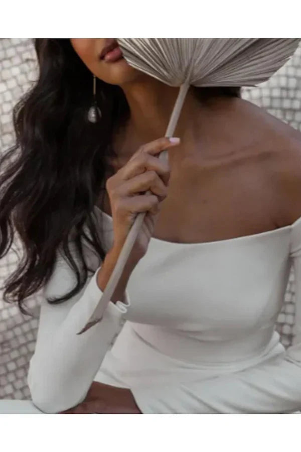 Long Sleeve Mini Wedding Dress - Chloe Dress