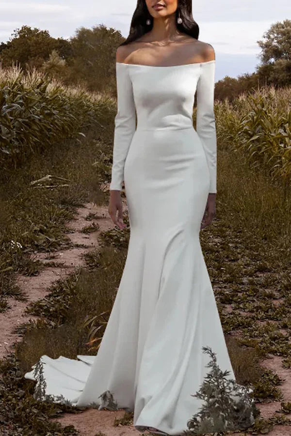 Long Sleeve Mini Wedding Dress - Chloe Dress