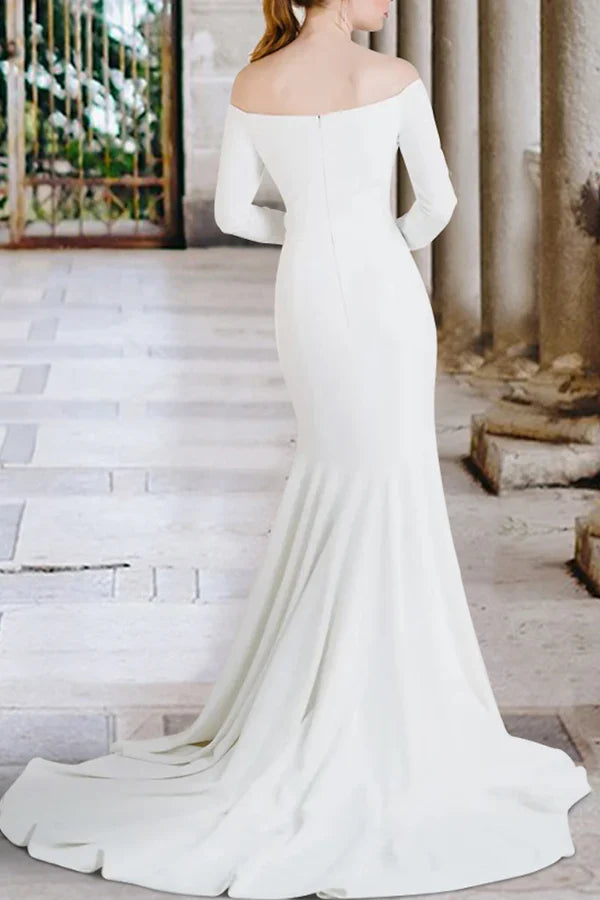 Long Sleeve Mini Wedding Dress - Chloe Dress