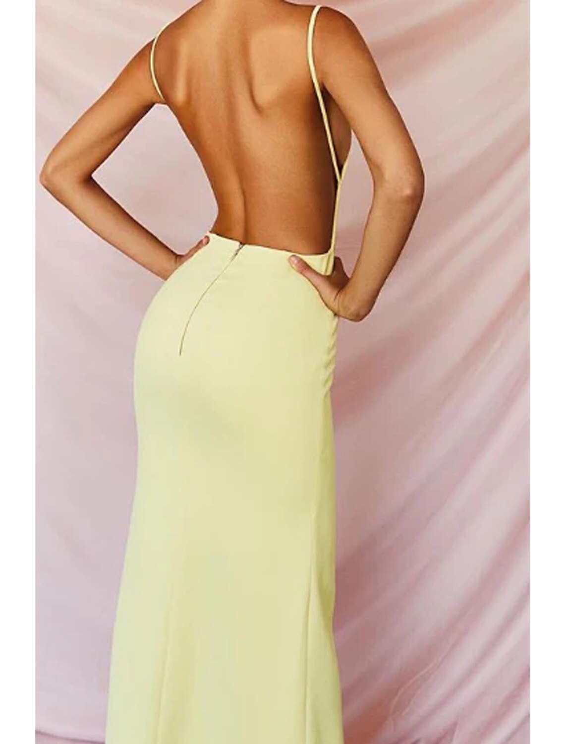 Mermaid Strapless Satin Sleeveless Open Back High Slit Floor-Length Prom Dress - Chloe Dress