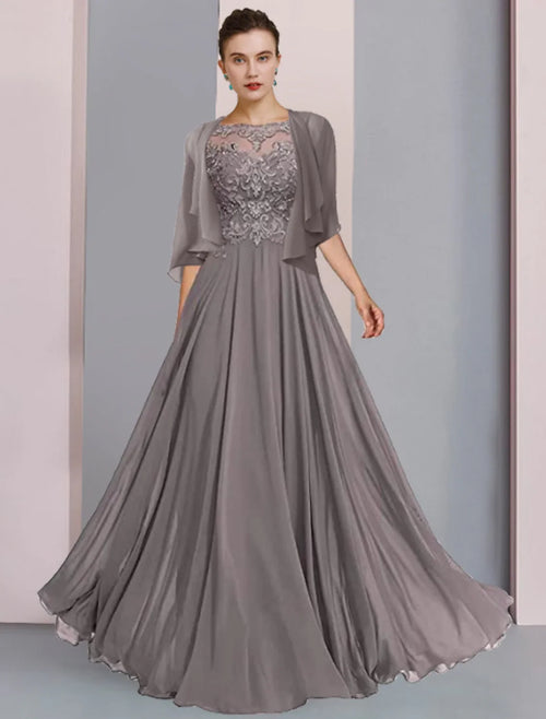 A-Line Chiffon Pleated Floor-Length Wedding Dress - Chloe Dress