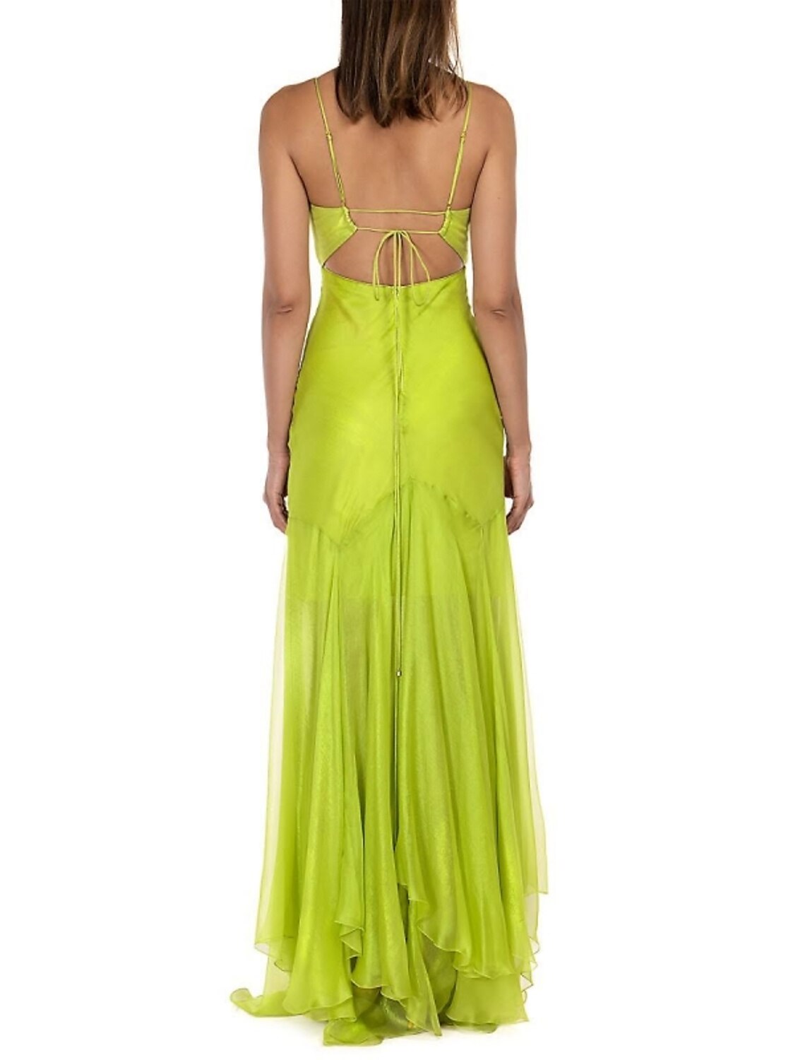 Sheath Spaghetti Strap Tulle Sleeveless Pleated Floor-Length Wedding Dress - Chloe Dress