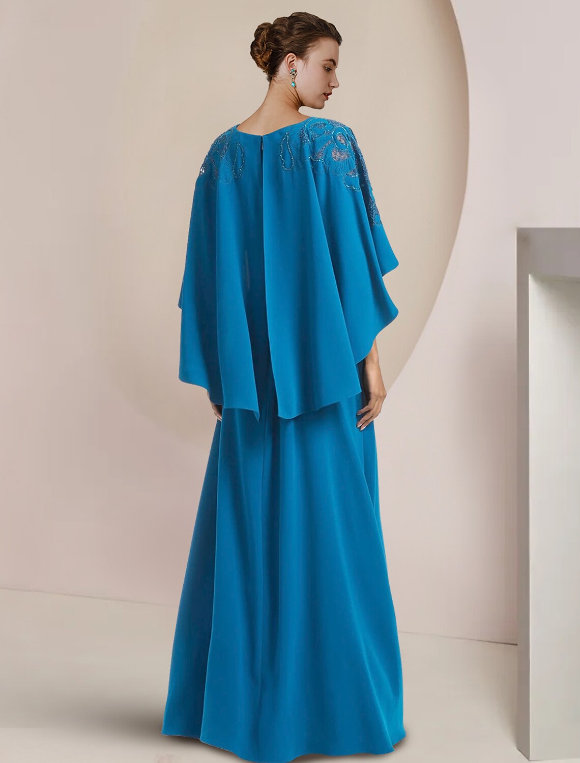 A-Line V-Neck Chiffon Sleeveless Floor-Length Wedding Dress - Chloe Dress