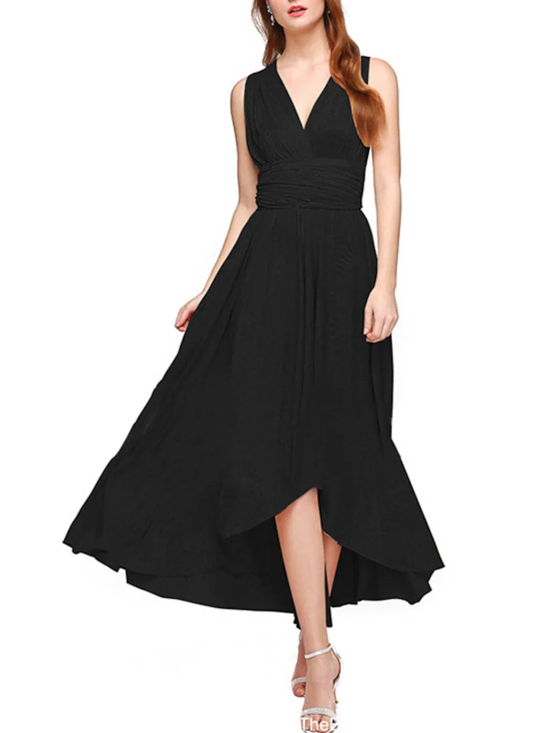 A-Line V-Neck Sleeveless Pleated Wedding Dress - Chloe Dress
