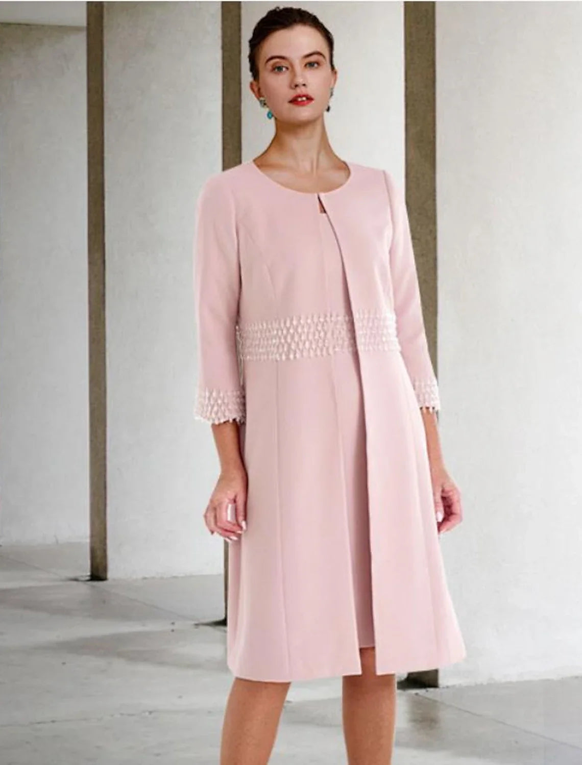 Sheath Short Sleeve Mini Wedding Dress - Chloe Dress