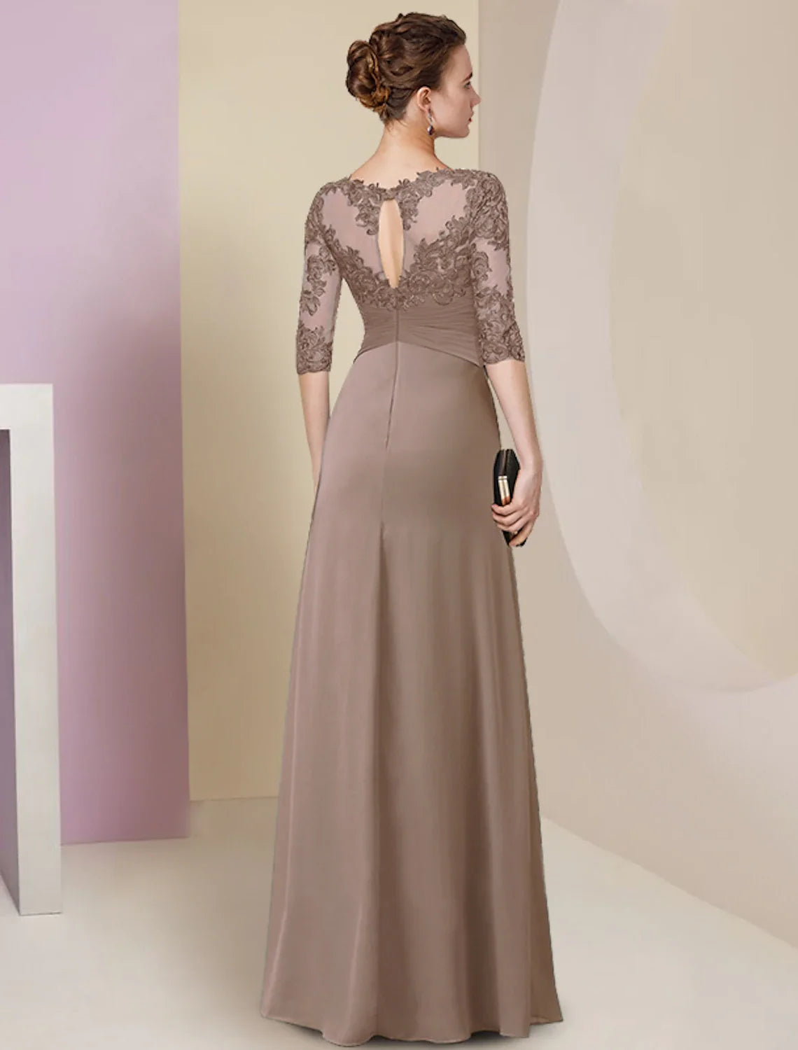 Sheath Chiffon Pleated Floor-Length Dress - Chloe Dress