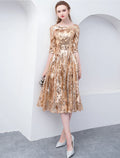 A-Line Sequin Tea-Length Wedding Dress - Chloe Dress