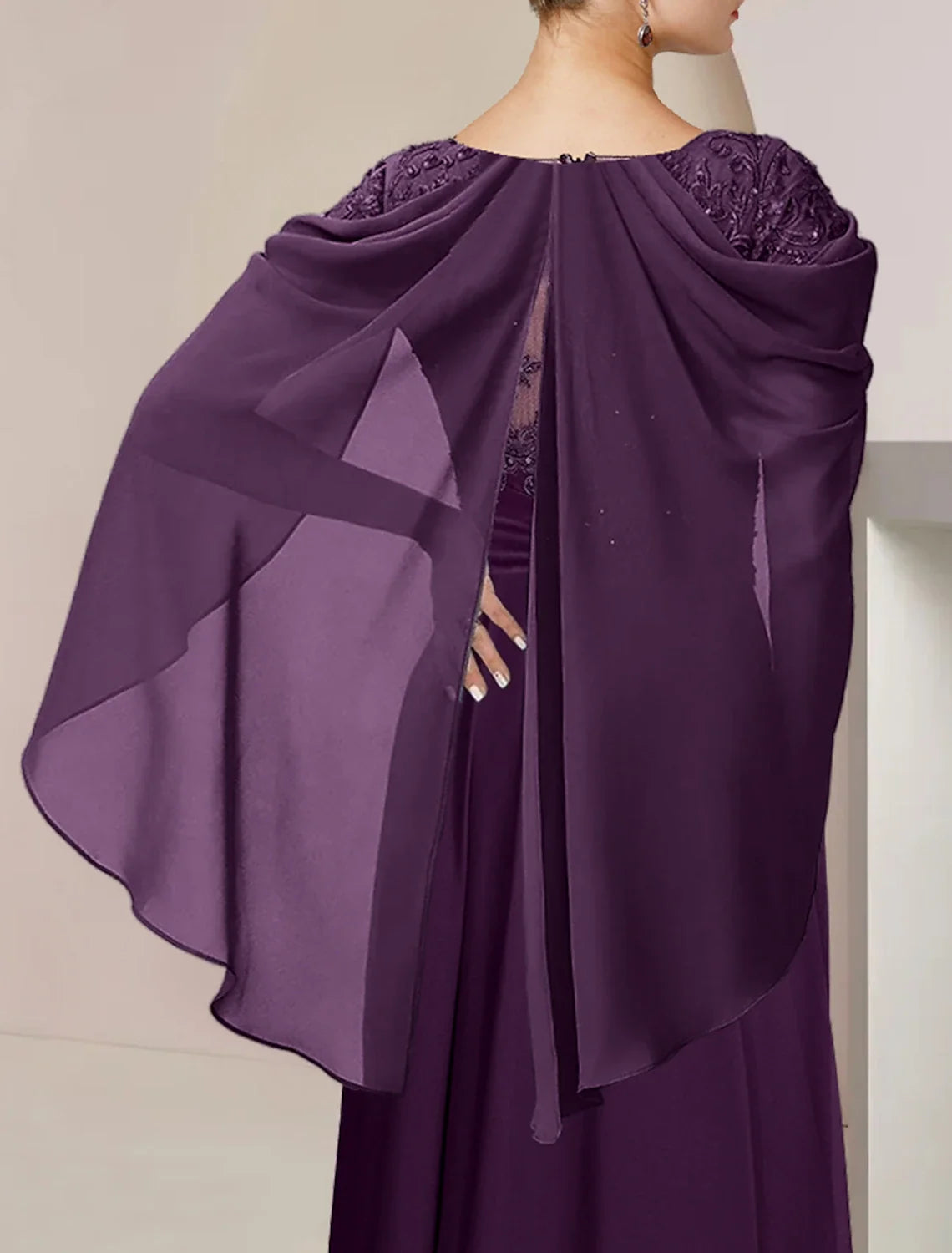 A-Line Chiffon Sleeveless Applique Floor-Length Wedding Dress - Chloe Dress