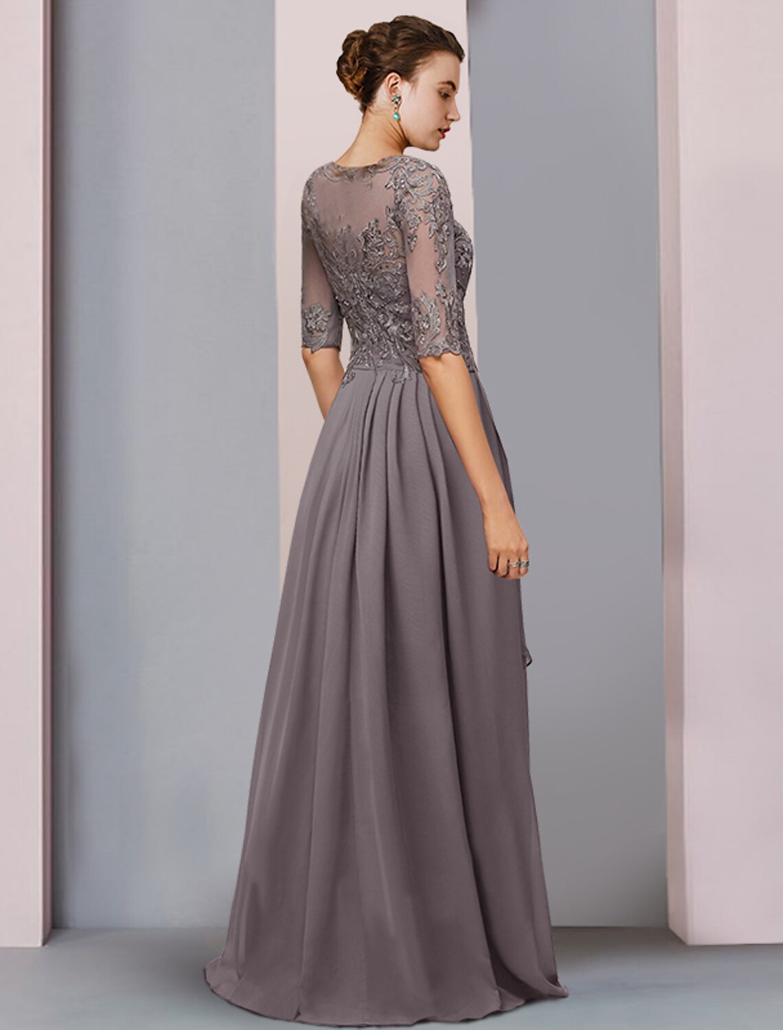 Sheath Chiffon Pleated Wedding Dress - Chloe Dress