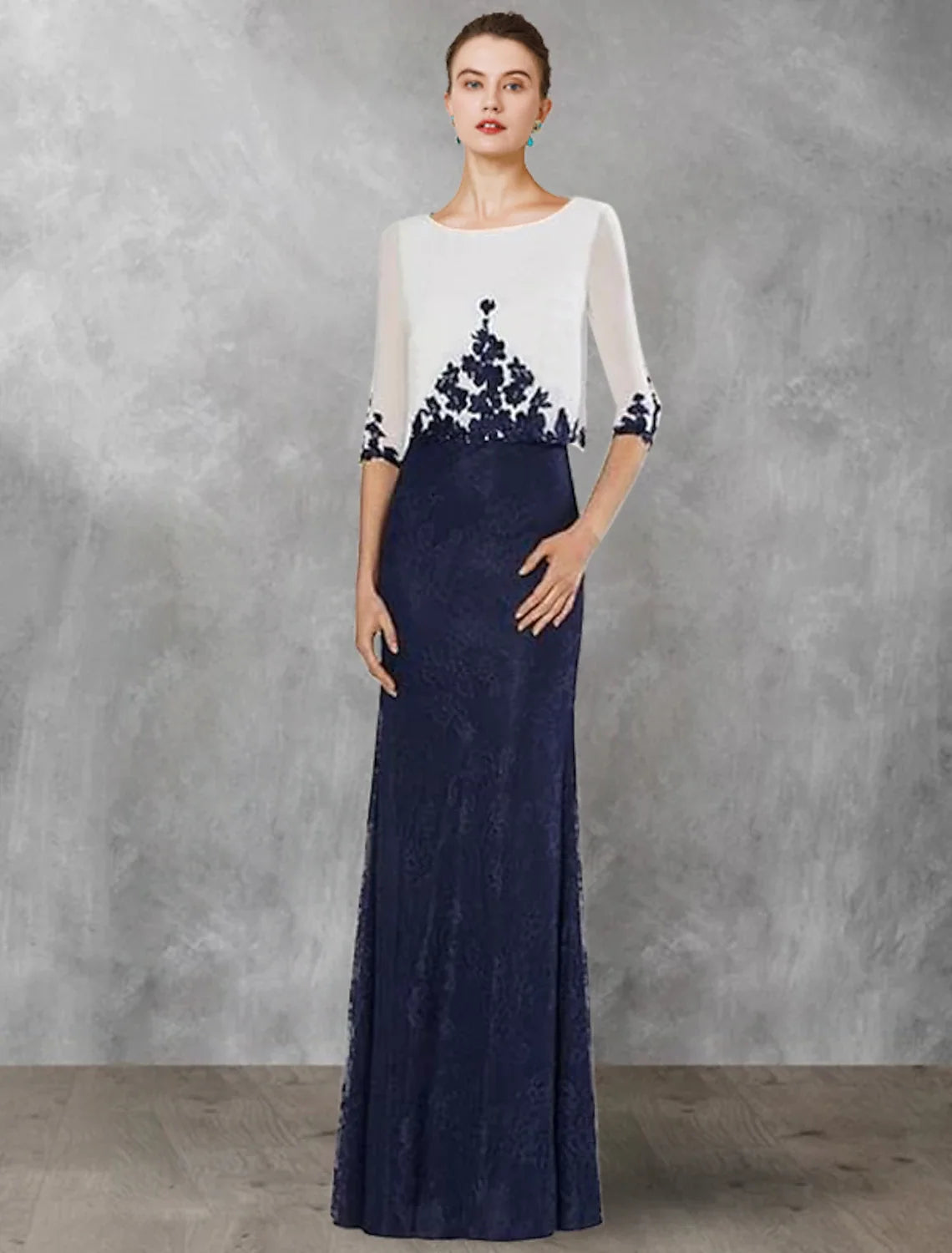 Sheath Chiffon Applique Floor-Length Wedding Dress - Chloe Dress