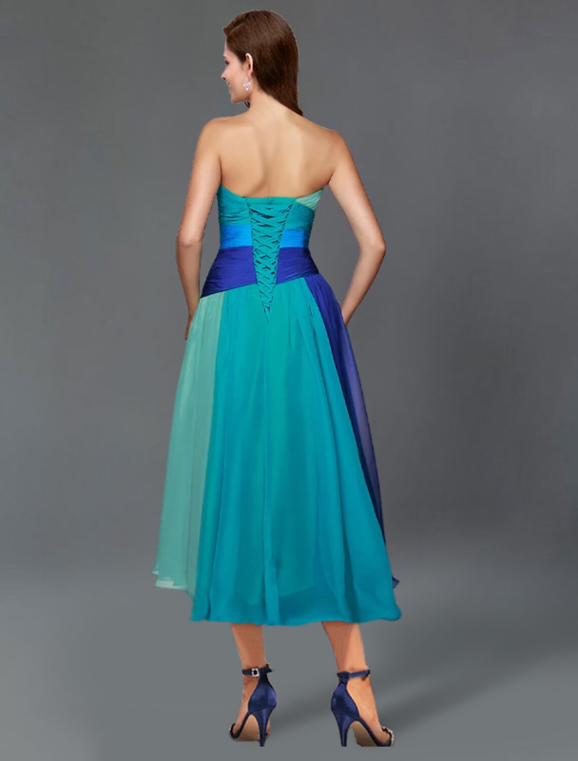 A-Line Strapless Chiffon Short Sleeve Mini Wedding Dress - Chloe Dress