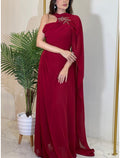 Green A-Line Halter Chiffon Sleeveless Pleated Evening Gown - Chloe Dress