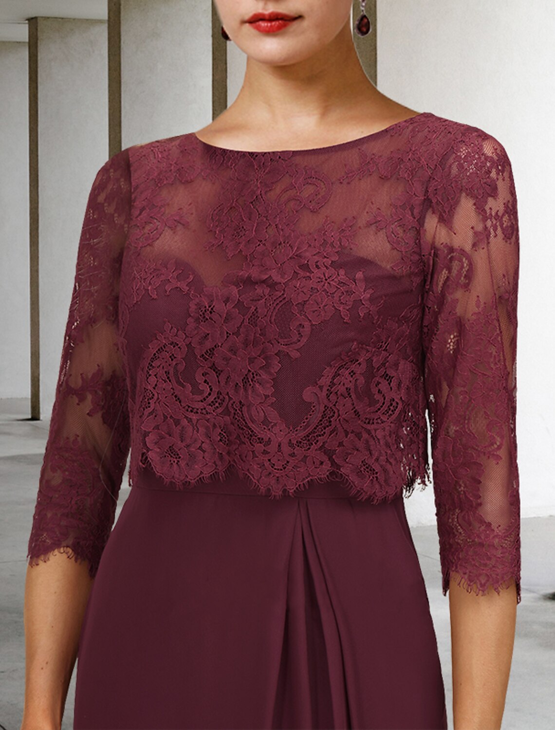 A-Line Chiffon Pleated Knee-Length Dress - Chloe Dress