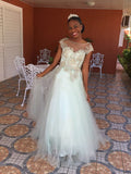 A-Line Tulle Sleeveless Applique Floor-Length Dress - Chloe Dress