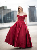 Ball Gown Satin Sleeveless Applique Floor-Length Gown - Chloe Dress